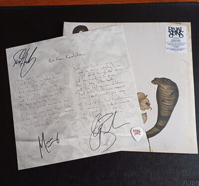 RIVAL SONS HEAD DOWN LIMITED ROSEFINCH LP LOGO PICK & BAND SIGNED LYRIC SHEET