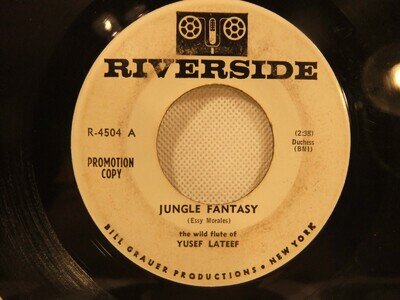 Yusef Lateef Jungle Fantasy / Titora 1961 Promo 45 Single Record Riverside 4504