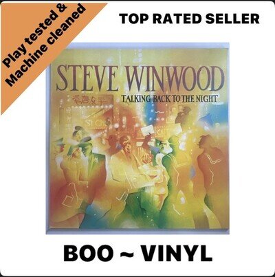 Steve Winwood - Talking Back To The Night 12” LP Vinyl Record Hard+ Lyric Sheet