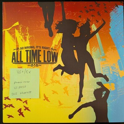 All Time Low So Wrong It's Right Vinyl Record VG+/EX 2015