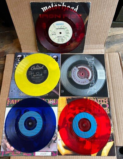 Megadeth, Motörhead & Faith No More - Coloured Vinyl 7” Record. SPECIAL EDITION
