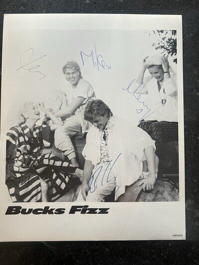 1980’s Bucks Fizz Hand Signed 10x8” Glossy Photo