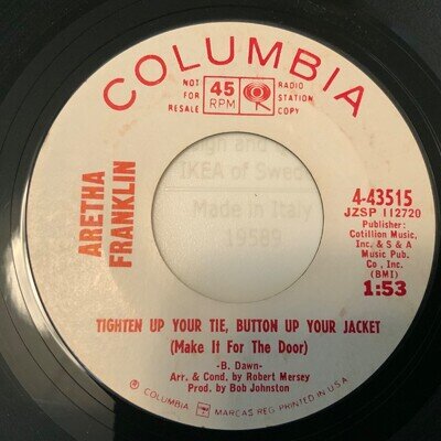 ARETHA FRANKLIN - TIGHTEN UP YOUR TIE BUTTON UP YOUR JACKET/ HANDS OFF -PROMO