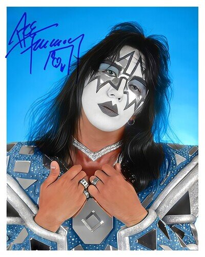 KISS Ace Frehley Autograph 8x10 Photo Reprint Vintage KISS Signed Collectible