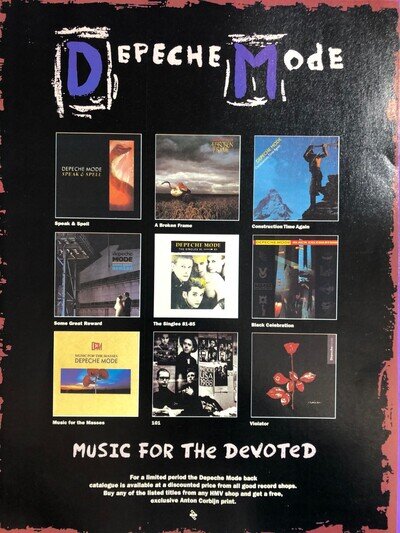 Depeche Mode Back Catalogue 1990 A4 Poster Original Advert