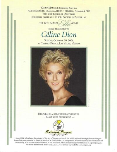 CELINE DION Rare 2004 FOR AWARD PRESENTATION PROMO TRADE AD Poster for Day CD