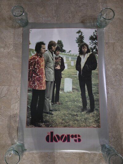 The Doors Jim Morrison Rock Band In Cemetery Poster 1991