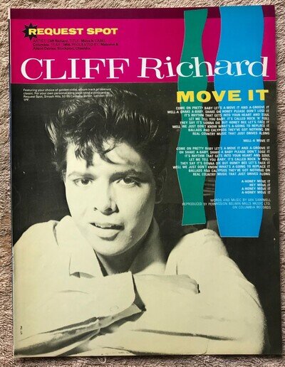 CLIFF RICHARD - MOVE IT Full page UK lyric poster