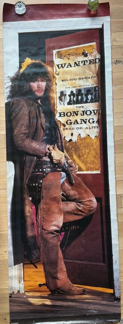 Vintage Bon Jovi Door Poster Wanted Dead Or Alive Rock Vision