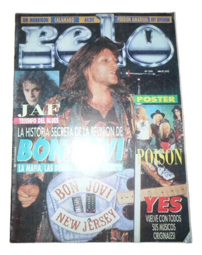 JON BON JOVI - Pelo # 390 magazine + POISON Poster - April 1991 - Argentina