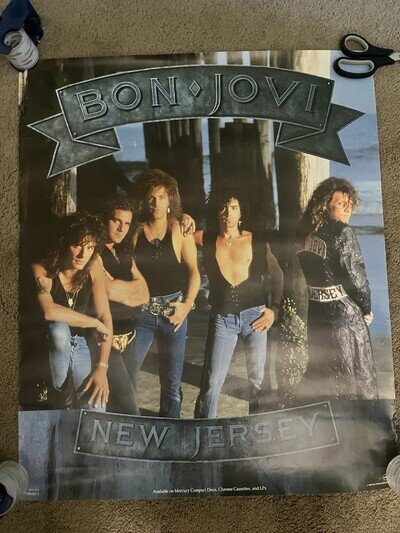 Bon Jovi New Jersey Vintage US Promo Poster VG 24" x 30" 80’s