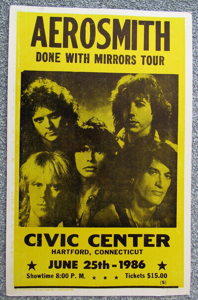 Aerosmith Vintage 1986 Cardboard Poster