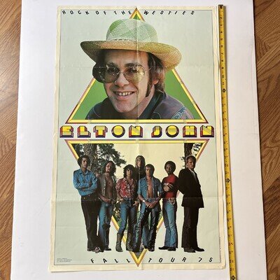 Elton John Rock of The Westies Fall Tour 1975 Rare Vintage Poster - '70s Classic