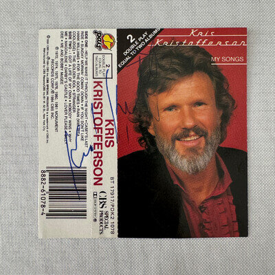 Kris Kristofferson My Songs Signed Casette Tape Insert Auto Autograph Signature