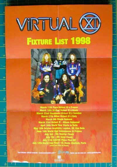 iron maiden poster virtual xl 1998