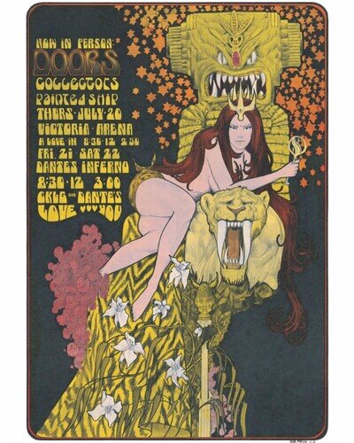 1960's Vintage The Doors, Painted Ship, Concert Poster - Bob Masse - Signed