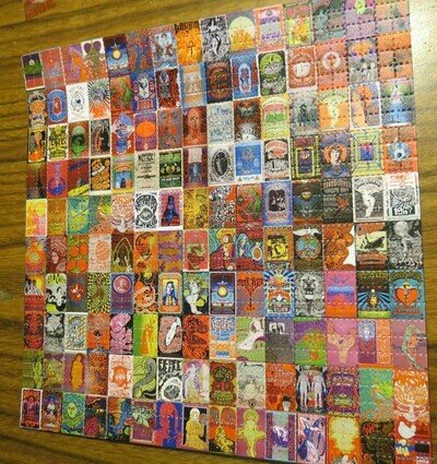 VINTAGE ROCK POSTER 60S BLOTTER ART Grateful Dead Woodstock Cream Love In 70s