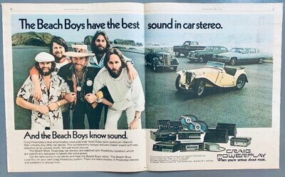 THE BEACH BOYS 1977 original POSTER ADVERT CAR STEREO SYSTEM CRAIG POWERPLAY