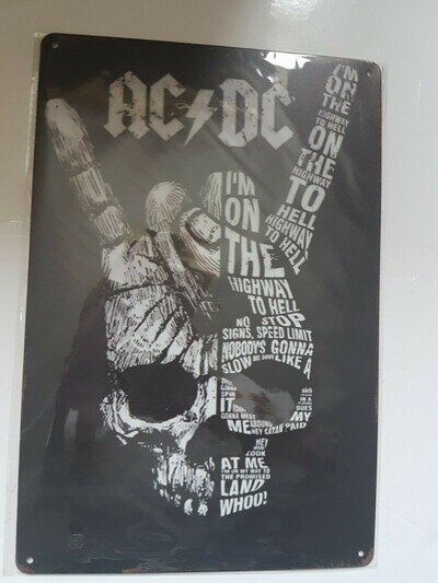 AC/DC Skull Vintage Style Metal Sign Plaque Poster Australian Rock FREE P&P