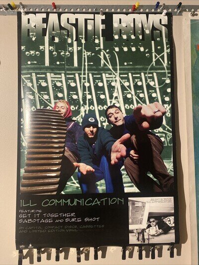 Beastie Boys PROMO Poster 1994 Capitol Records Ill Communication 20x30 Sabotage