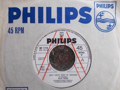 EX UK DEMO PHILIPS 45 - BLUE CHEER - "WEST COAST CHILD OF SUNSHINE" / "WHEN.."