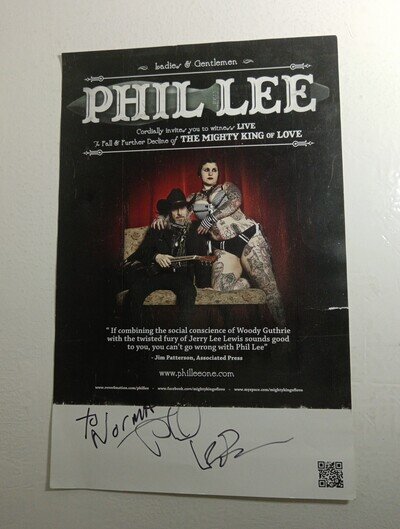 Phil Lee Signed Autograph Poster Jazz Rock Artist Genuine