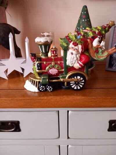 Rare 2015 blue Sky Corp By Heather Goldminc Santa's Musical Express Train, Mint