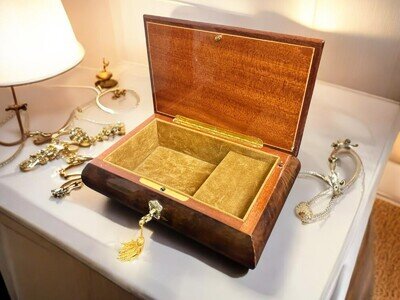 Vintage Music Box Jewellery box Floral Marquetry Inlay,-Come back to Sorrento