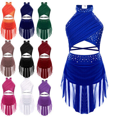 UK Girl's Ballet Lyrical Dance Dresses Gymnastics Leotard Performance Costumes