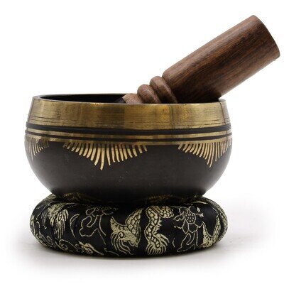 🌸 Flower of Life Singing Bowl Set 9cm – Meditation Sound Healing with Mallet