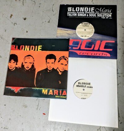 BLONDIE MARIA 2 x US MAXI 12" VINYL ORIGINAL SLEEVES + GATEFOLD CUSTOM WALLET