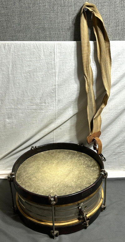 1892 1910s DUPLEX Mfg St. Louis, MO 12 x 6" SNARE DRUM 5 LUG + Neck Strap & Key