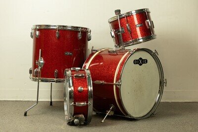 Vintage Dixie Red Sparkle Drum Set 12x18 8x12 16x16 and 5x13