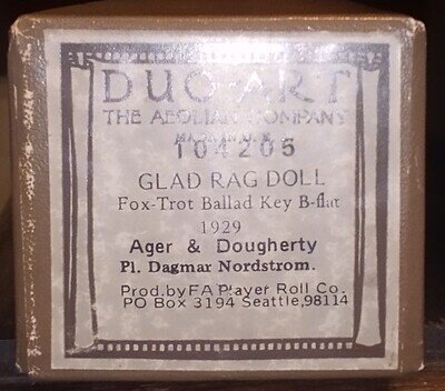 Two Beautiful Recut Duo Art Ballad Piano Rolls p/b Waldron/Nordstrom Late 1920s