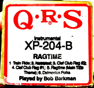 QRS Word Roll RAGTIME The Musical Bob Berkman XP-204-B Player Piano Roll 6 Songs