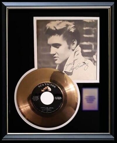 ELVIS PRESLEY DON'T BE CRUEL 45 RPM GOLD RECORD RARE AUTOGRAPH SIGNED PRINTED
