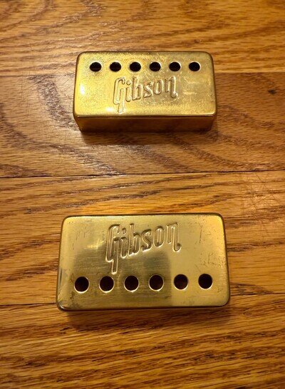 rare original 1971, 1972 Gibson les paul custom gold embossed pick up covers