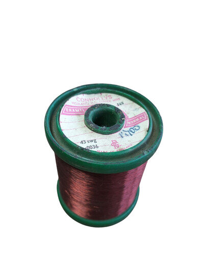 plain enamel guitar pickup wire 43swg 0.09mm original vintage product 1960s