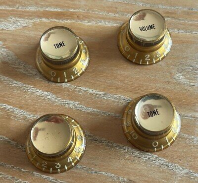 1960-63 Gibson Les Paul / ES Gold Reflector Knobs