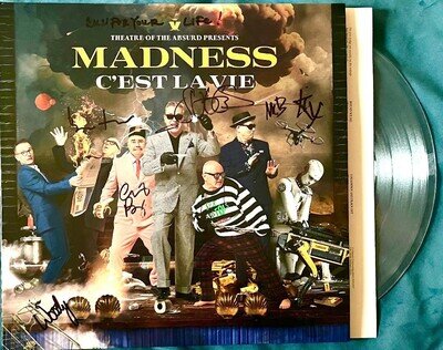 MADNESS - THEATRE OF THE ABSURD CLEAR LP PERSONALLY HAND SIGNED WITH LYRICS