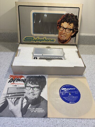 Stylophone Vintage White Version With Instructions & Record In Original Box VGC