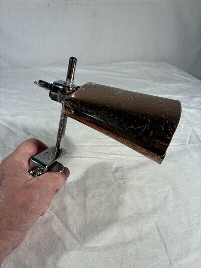 Vintage Ludwig 5" Goldentone Cowbell + Mount Bracket