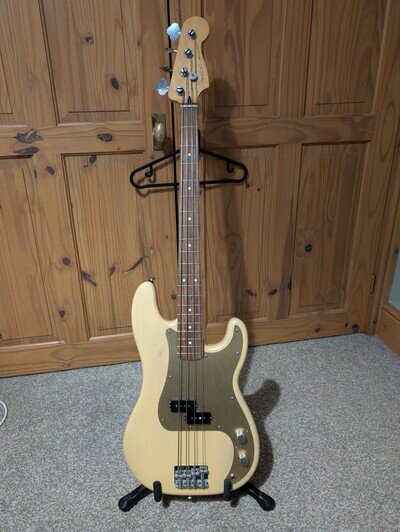 Fender Squier Precision Bass 40th Anniversary Vintage Edition Blonde UPGRADED