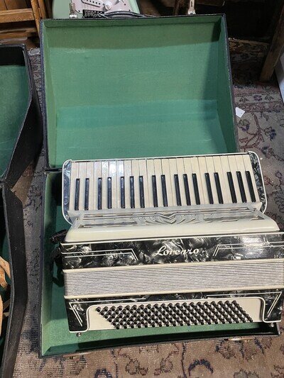 Lorenzo Accordion Black And White In Working Order