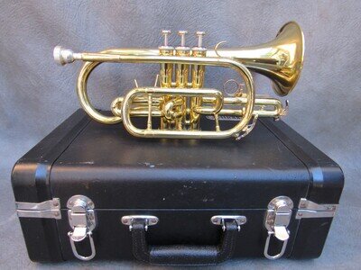 A QUALITY JUPITER JCR-520M Bb CORNET IN NICE CONDITION WITH CASE & MOUTHPIECE