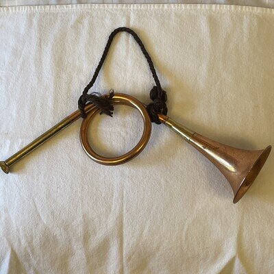 Vintage Brass & Copper Bugle - Hunting Wall Hanging Decoration 1930s / 40s Ex/c