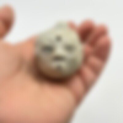 Vintage Ceramic Ocarina Bird Whistle Folk Art Handmade Pottery Face Figurine