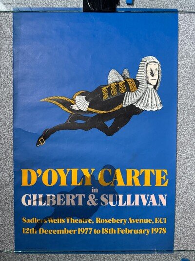 'D'Oyly Carte' in Gilbert & Sullivan 1978 Sadlers Wells Theatre poster