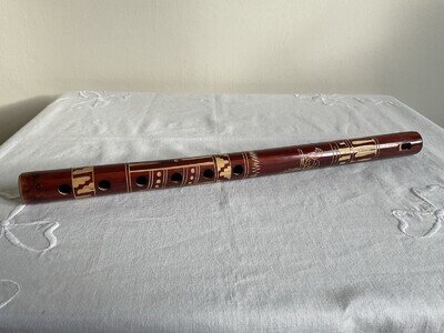 Vintage Hand Carved Bamboo Bolivian Flute