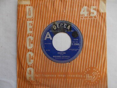 EX- UK (NOC) DECCA 45 - MARIANNE FAITHFULL - "COUNTING" / "I'D LIKE TO DIAL...."